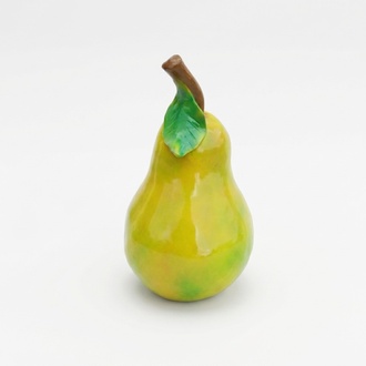 Gloss decorative garden sculpture designed as a green pear 60cm