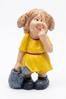 Decorative sculpture designed as little shy girl with a watering can 60cm b162