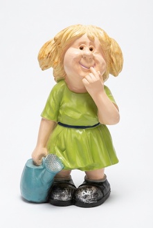 Decorative sculpture designed as little shy girl with a watering can 62cm b162a