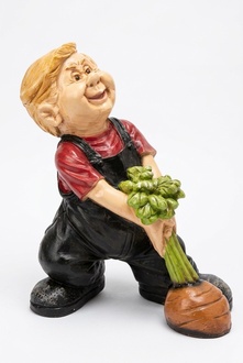 Decorative sculpture designed as boy with a carrot 65cm b163