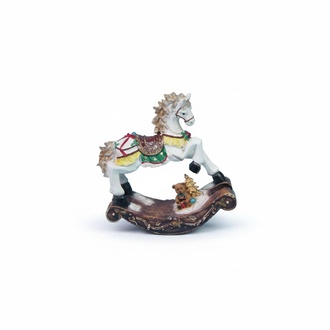 Decorative sculpture designed as colorful christmas horse figure 58x53cm