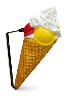 Wall decorative sculpture designed as an colorful ice-cream 100cm