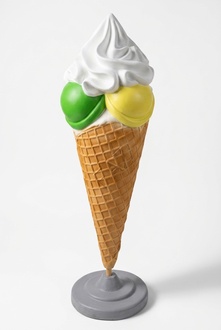 Colorful decorative sculpture designed as standing ice-cream 138x45cm b316