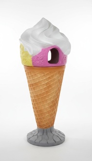 Outside decorative bin designed as an colorful ice-cream 145x60cm b315