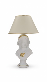 Design young lady figure statue style acrylic/stucco table lamp XXL 65cm new