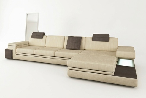 Design Leather Sofa Couch Upholstery Living Landscape Corner Set Textile Tachau BB