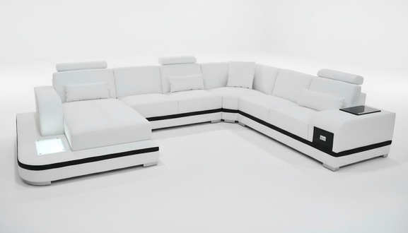 Design leather sofa modern upholstery leather corner sofa couch textile living area