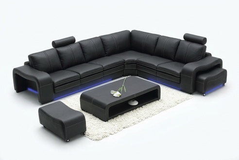 Design leather sofa with USB couch living landscape corner sofa modern set new
