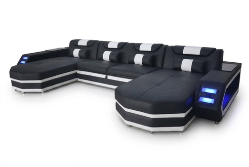 Design leather cushion seat corner leather cushion corner landscape room new living sofa
