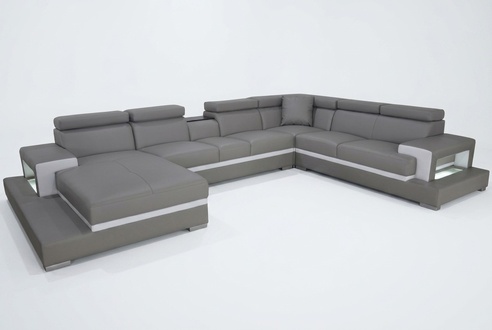 Design Leather Upholstery Seat Room Living Sofa Corner Sofas Couch Designer Set XXL
