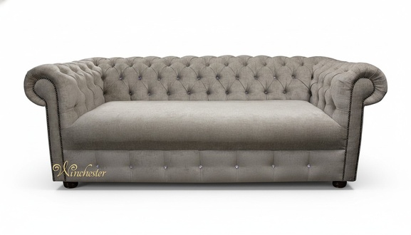 Design Light Gray Sofa 3 Seater Chesterfield Fabric Couch Sofa Upholstery Sofas New