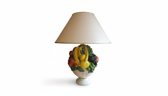 Vase of fruits design shade table lamp made of stucco/acrylic material, model - 6888