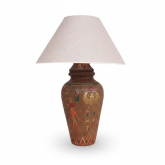 Ancient egyptian vase style shade with hieroglyphs design table lamp model - 6811