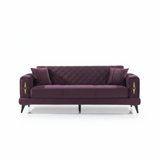 Design Lila Sofa 3-Seater Living Room Textile Upholstered Furniture Modern Three-Seater Sofa