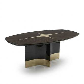 Design Luxury Dining Room Living Table Wood High Gloss Tables Italy Furniture Metal