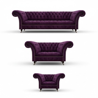 Design luxury furniture purple upholstered furniture sofa set 4+2+1 seat textile sofa.