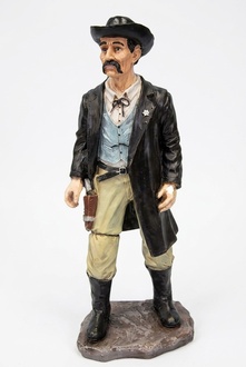 Wild westerns sherif decorative figure in a black suit 75cm