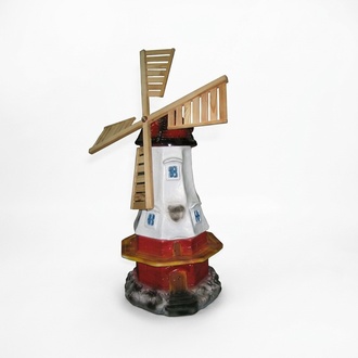 Decorative traditional sculpture designed as an original white colored mill 73cm