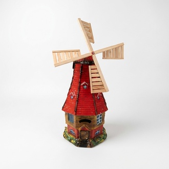 Decorative garden sculpture designed as an original colored mill 80cm