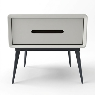Modern style designer made of real wooden bedside table with a sliding drawer