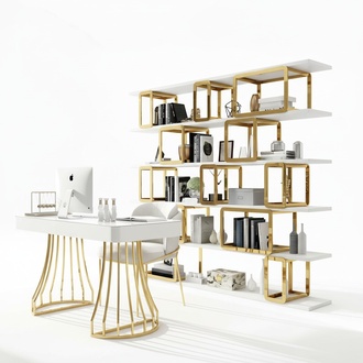 Design Divider Wall Shelf Living Room Cabinets Stainless Steel Shelves Books Cupboard New