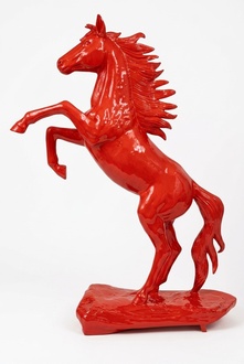 Full red painted decorative horse figure sculpture 310cm height