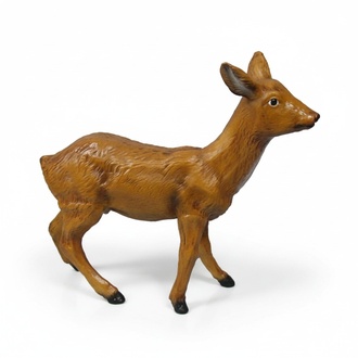 Decorative sculpture designed as gloss brown colored fawn 69x80cm