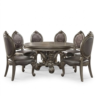 Design round table 8x armchair chairs dining room seat cushion set round tables