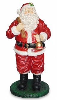 Christmas decorative figure of standing santa claus with bell & gift bag 130cm