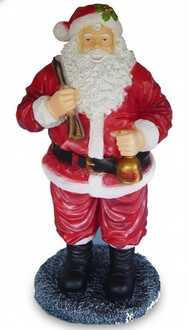 Christmas decorative figure of standing santa claus with bell & gift bag 130cm