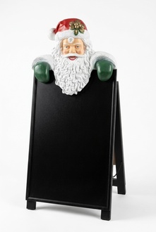 Decorative sculpture designed as santa claus with a blackboard 116x50x16cm