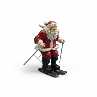 Christmas decorative sculpture designed as santa claus on a skis 95cm