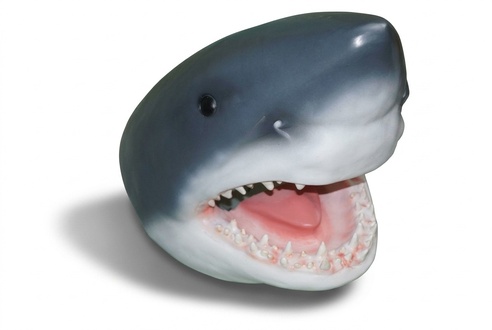 Decorative gloss figure designed as a white shark head 65x85x60cm