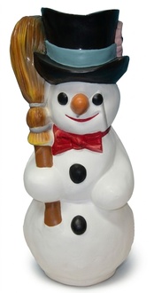 Christmas decorative sculpture designed as a snowman with a broom 86cm