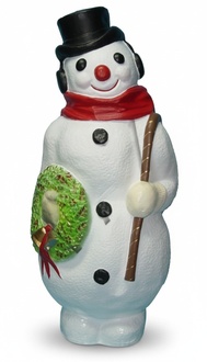 Christmas decorative sculpture designed as a standing snowman 118cm
