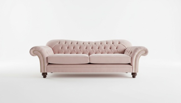 Chesterfield Sofa 3-seater Fine Classic Textile Couch Light Grey Comfortable New