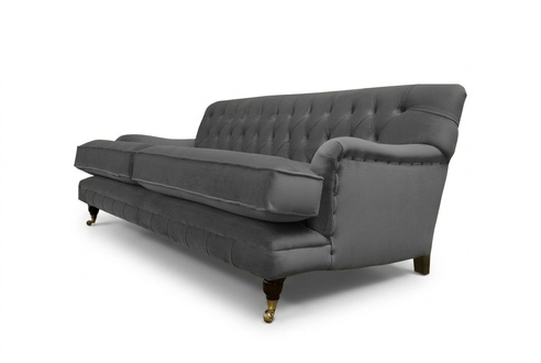 Gray Upholstered Sofa Design Luxury Couch Sofa 4-Seater Fabric Couches Chesterfield