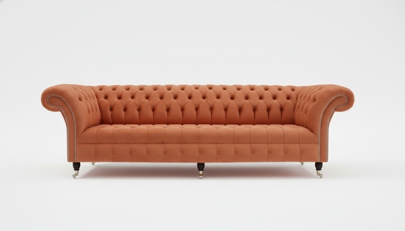 Design Sofa 4 Seater Upholstery Luxury Classic Textile Chesterfield Sofas Couch