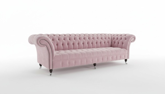 Design sofa 4 seater couch upholstery luxury classic textile Chesterfield sofas