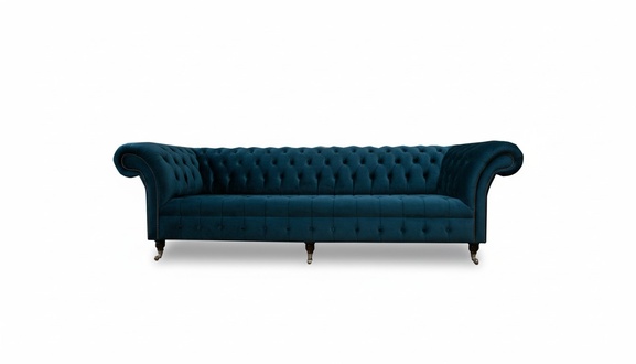 Design Sofa Chesterfield Upholstery Modern Textile Fabric Sofas 4 Seater Sleep New