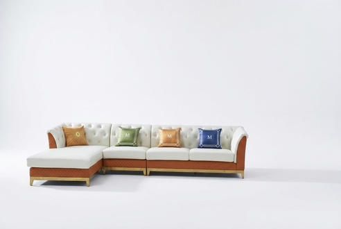 Design sofa couch corner sofa luxury stool upholstery set living area L-shape !