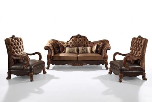 Design Sofa Set 3+1+1 Seater Coffee Table Side Table 6 Pcs.Living Room Set