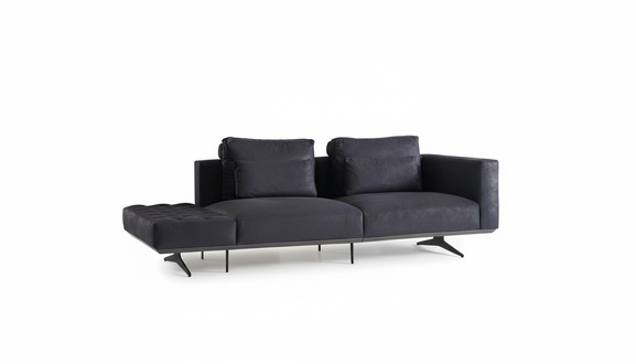 Design Sofa Set 3 Seater Textile Couch Upholstery Sofa Couches Black