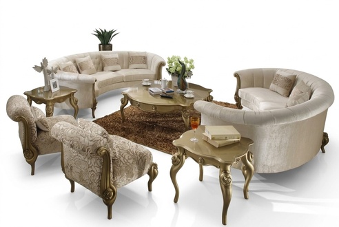 Design sofa set 4+4 seater coffee table round sofa upholstery classic sofas new