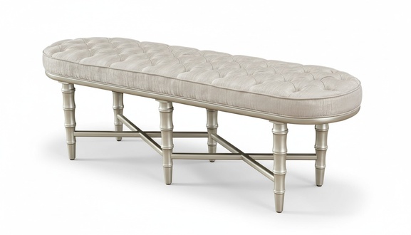 Design Stool Bench Luxury Pouf Footstool Furniture Upholstered Stool 160x46cm