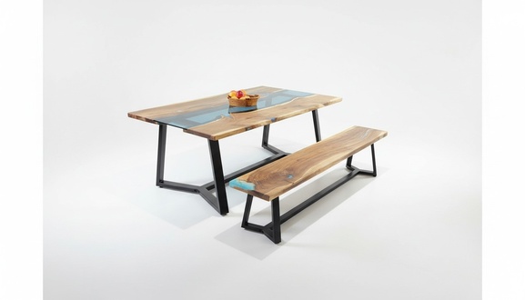 Design table bench dining table kitchen table living room tables benches solid 2 pieces new