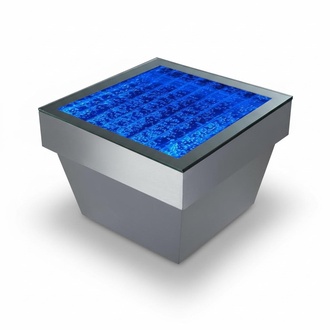 Decorative square coffee table in modern style RGB colour changing stainless steel