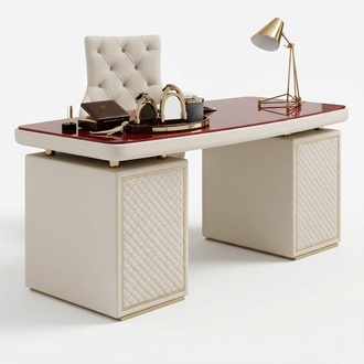 Design table secretary luxury writing office metal high gloss tables wood new furniture