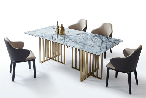 Design Table Stainless Steel Office Conference Dining Room Living Room Marble Color Furniture
