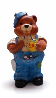 Design Teddy Bear Painter Figure Statue Sculpture Figures Sculptures Decoration XXL